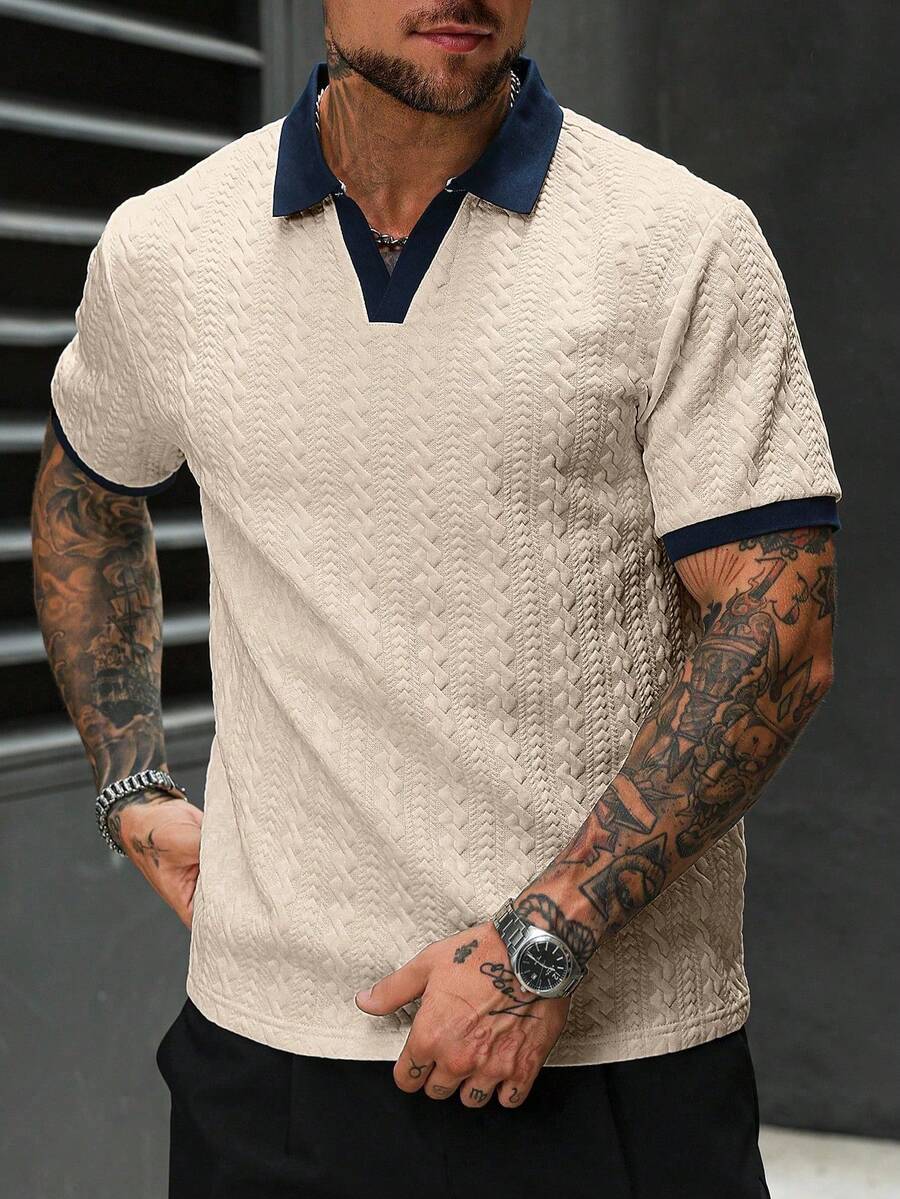Mens Polo Shirt Contrast Binding Knit Short Sleeve – Valron