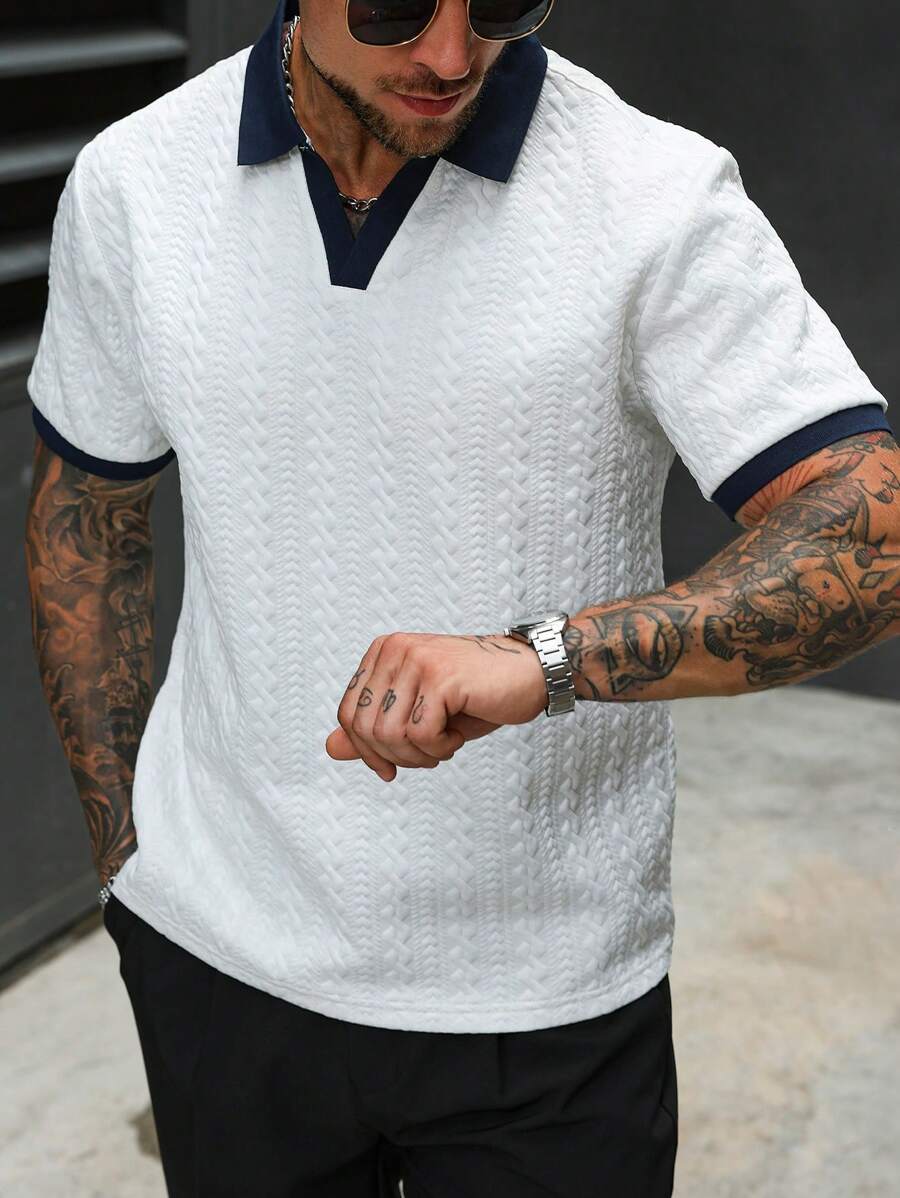 Mens Polo Shirt Contrast Binding Knit Short Sleeve – Valron