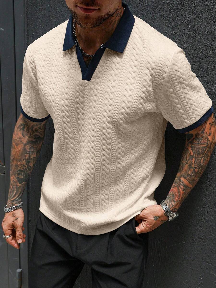 Mens Polo Shirt Contrast Binding Knit Short Sleeve – Valron