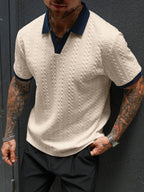 Mens Polo Shirt Contrast Binding Knit Short Sleeve – Valron