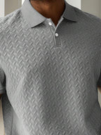 Mens Polo Shirt Geometric Jacquard Knit Short Sleeve – Balvex