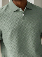 Mens Polo Shirt Geometric Jacquard Knit Short Sleeve – Balvex