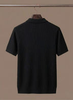 Mens Polo Shirt Striped Knit Short Sleeve – Senro