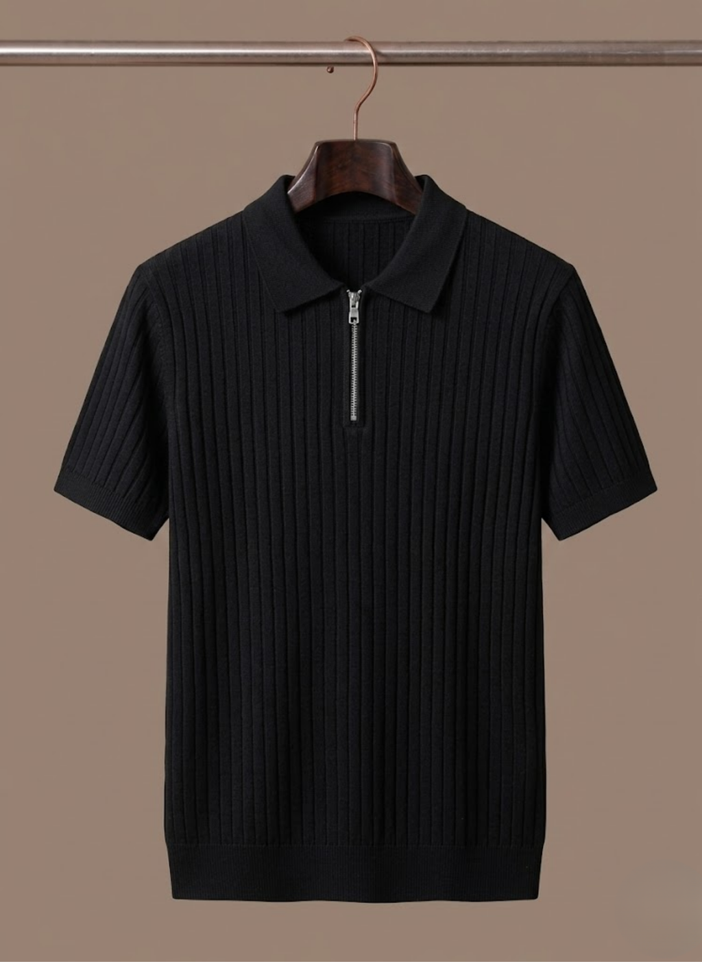 Mens Polo Shirt Striped Knit Short Sleeve – Senro