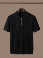 Mens Polo Shirt Striped Knit Short Sleeve – Senro