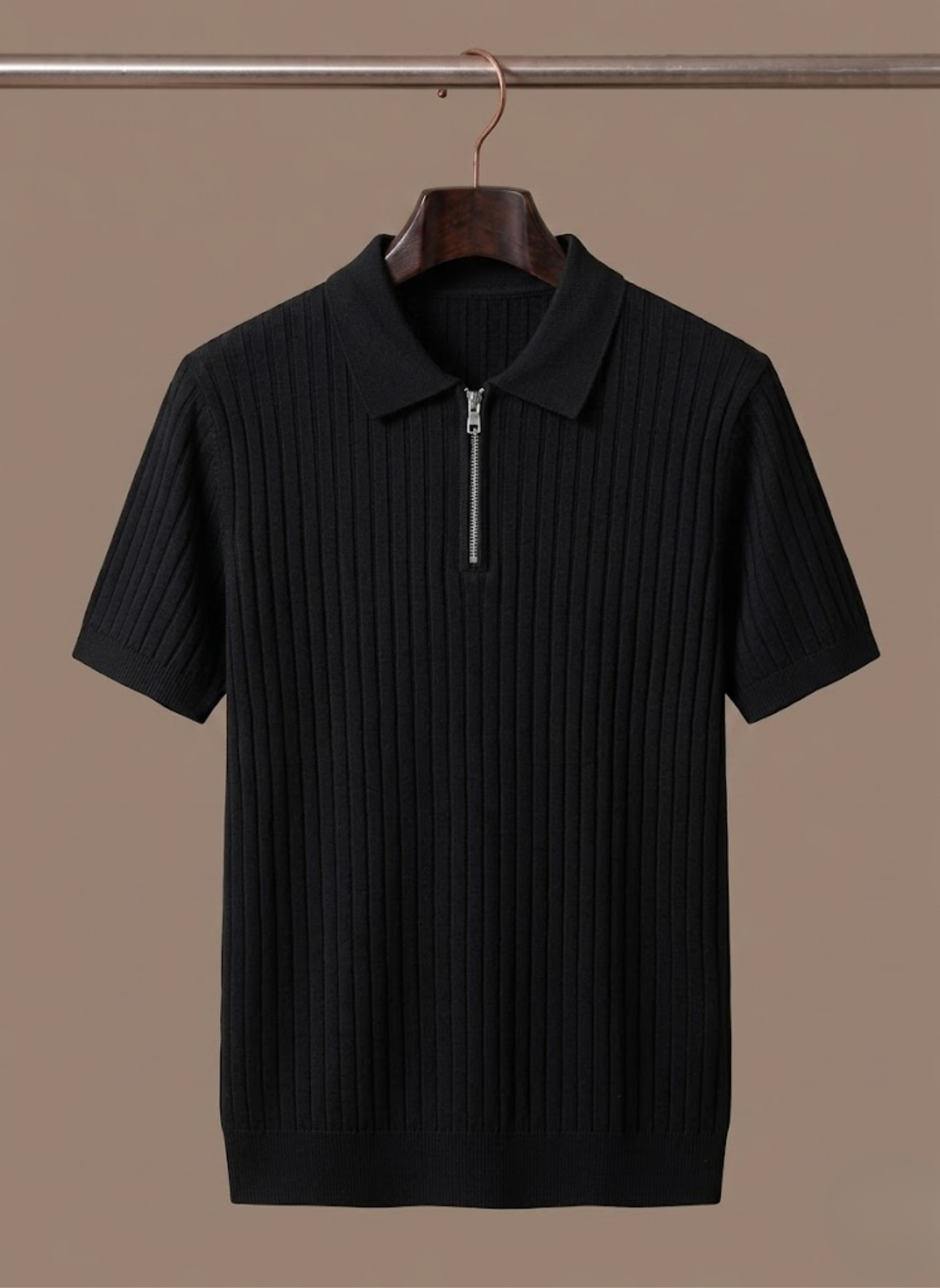 Mens Polo Shirt Striped Knit Short Sleeve – Senro