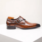 Men's Single Monk Strap Dress Shoe Almond Toe Buckle Detail – Balvon