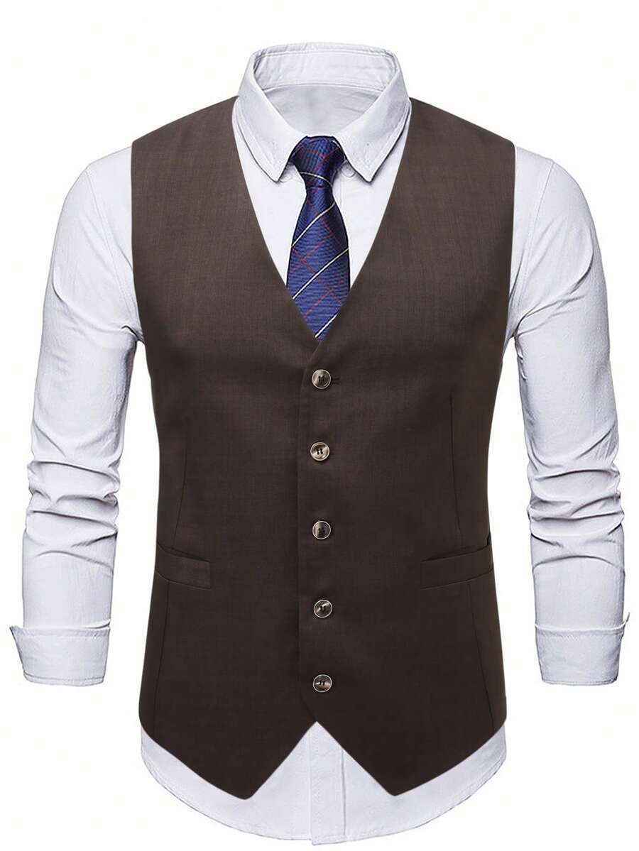 Men's Suedette Western Waistcoat Sleeveless V-Neck Vest – Ranvo