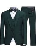 Dark green 3-piece slim fit suit with one button notch lapel – TARLANO
