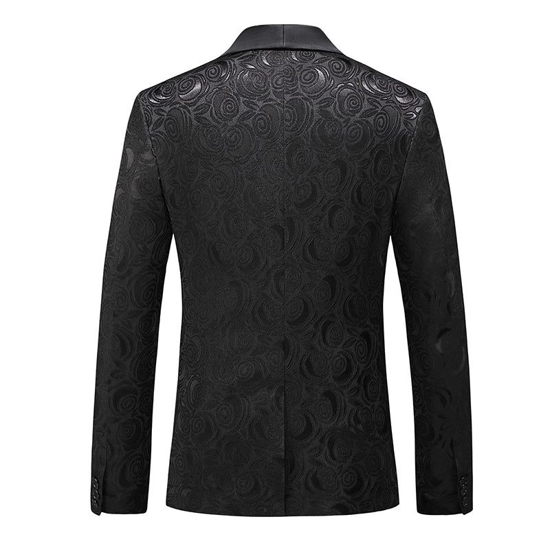 Mens Suit 3-Piece Rhinestone Shawl Lapel Tuxedo Black – Halco
