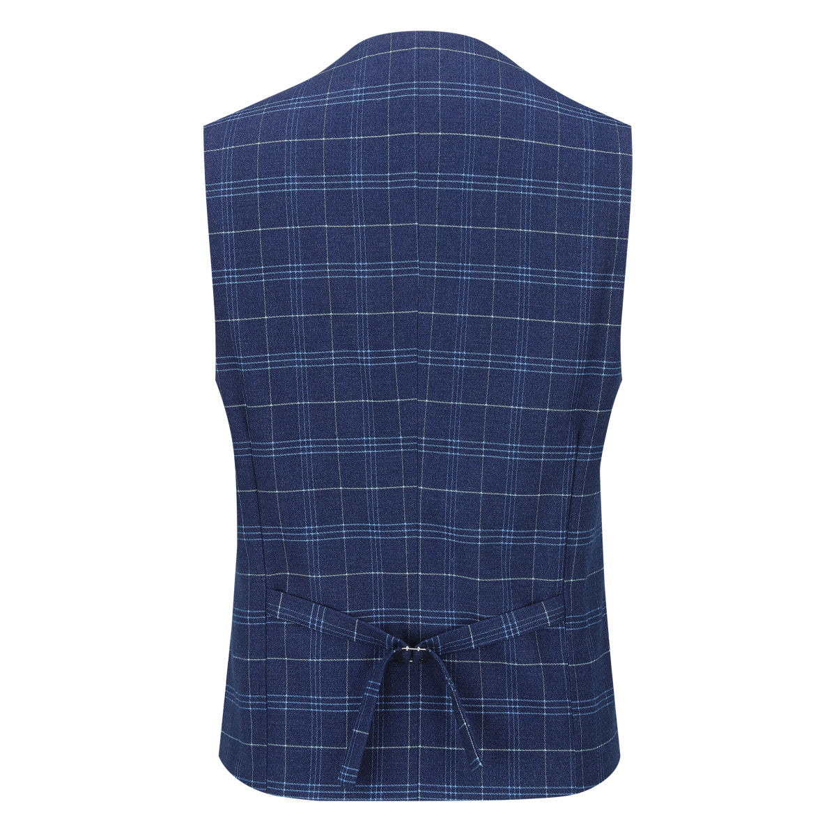 Mens Suit 3-Piece Slim Fit Plaid Peaked Lapel Navy – Beldox