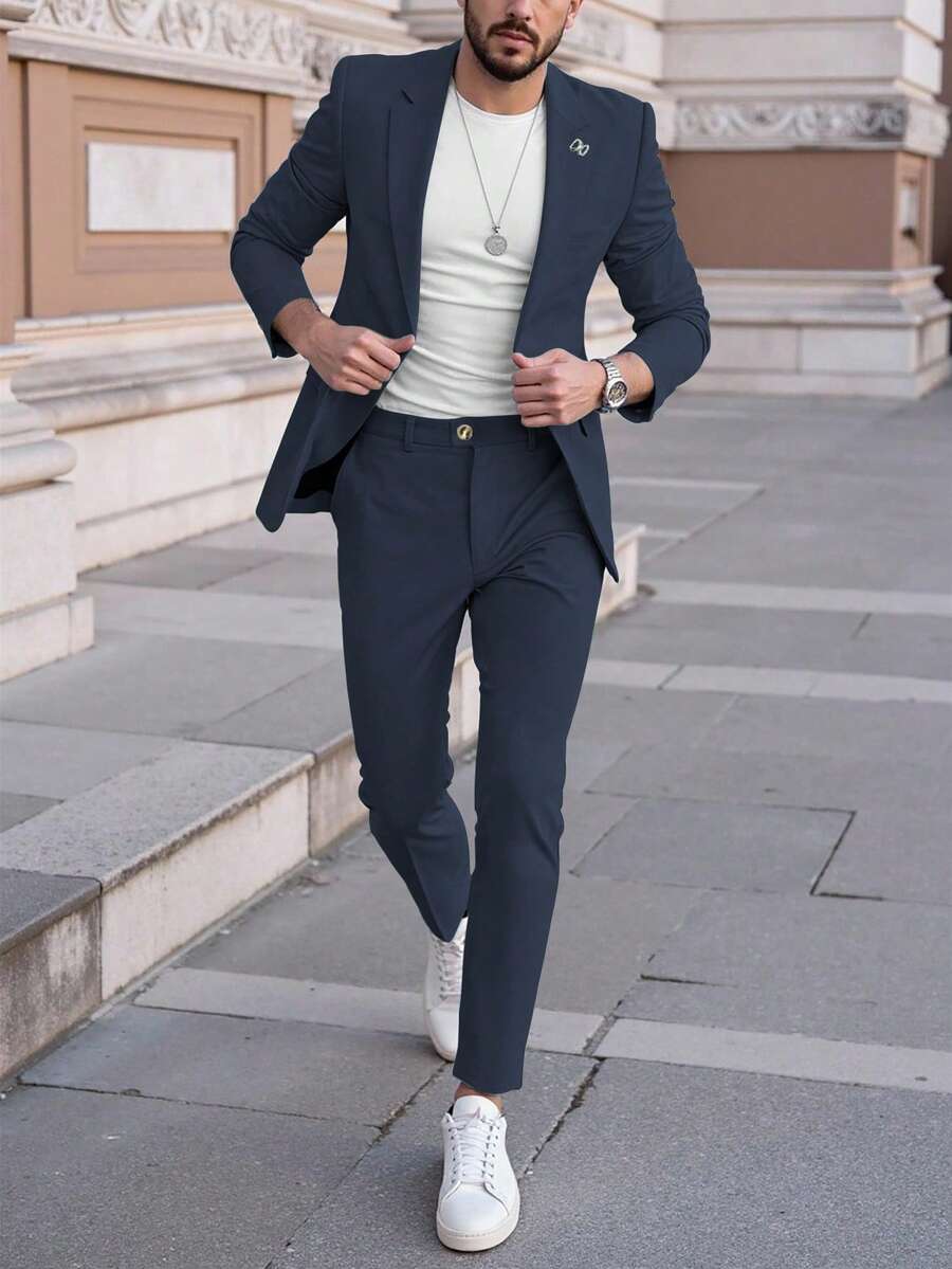 Men's Suit Blazer and Pants Set Slim Business Formal – Garvon
