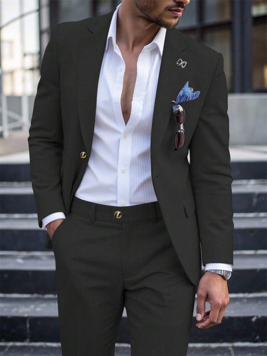 Men's Suit Blazer and Pants Set Slim Business Formal – Garvon