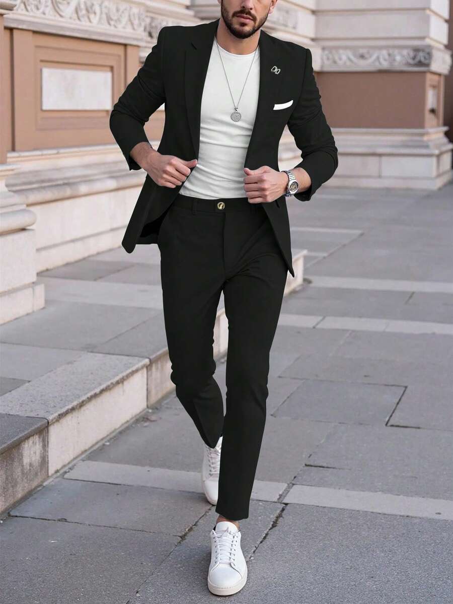 Men's Suit Blazer and Pants Set Slim Business Formal – Garvon