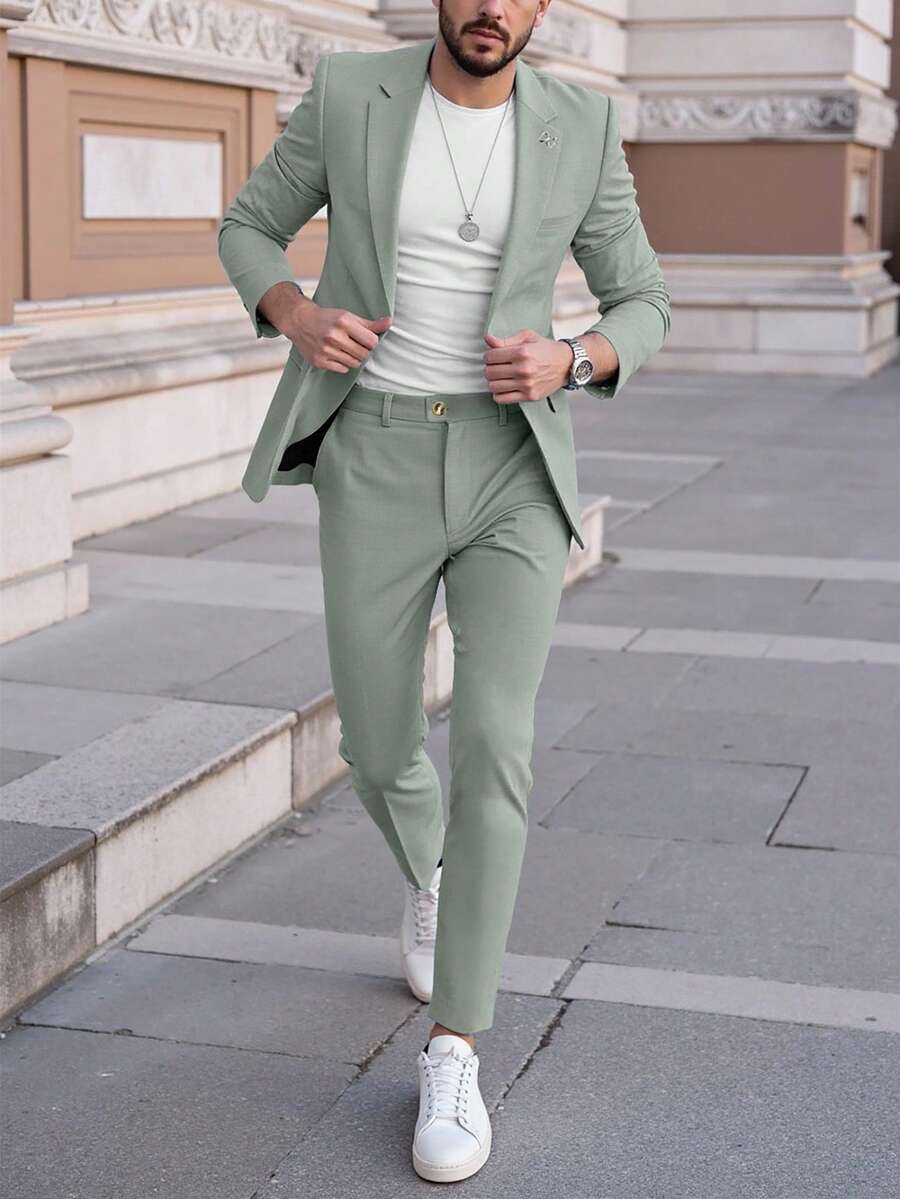 Men's Suit Blazer and Pants Set Slim Business Formal – Garvon