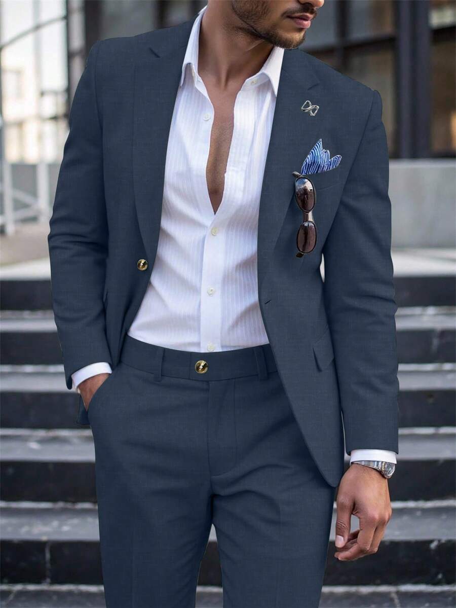Men's Suit Blazer and Pants Set Slim Business Formal – Garvon