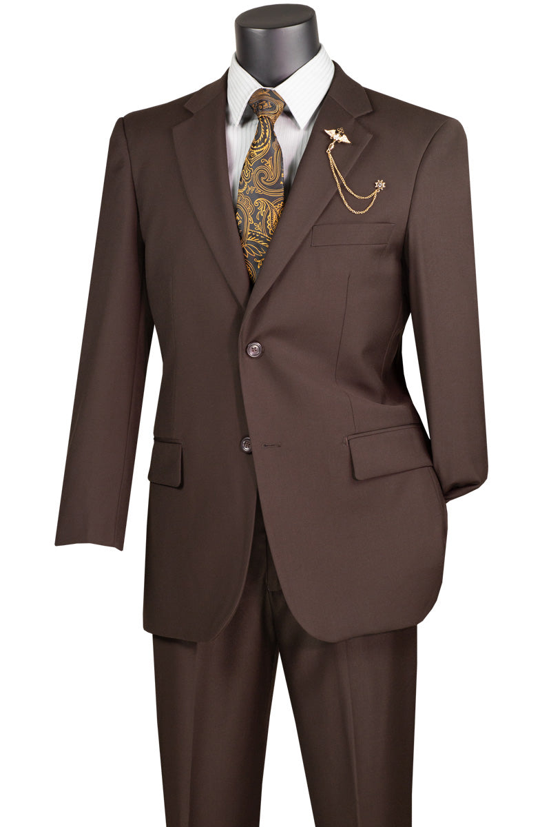 2-button notch lapel suit jacket in brown – TARLANO
