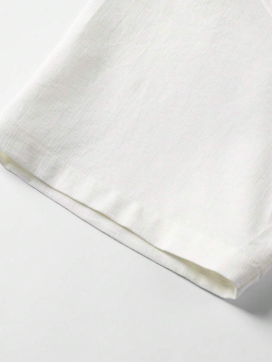 Mens T-Shirt Faux Linen Oversized Fit Short Sleeve Casual Shirt – Valner