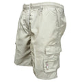 Close-up of multi-pocket tactical cargo shorts in black – TARLANO
