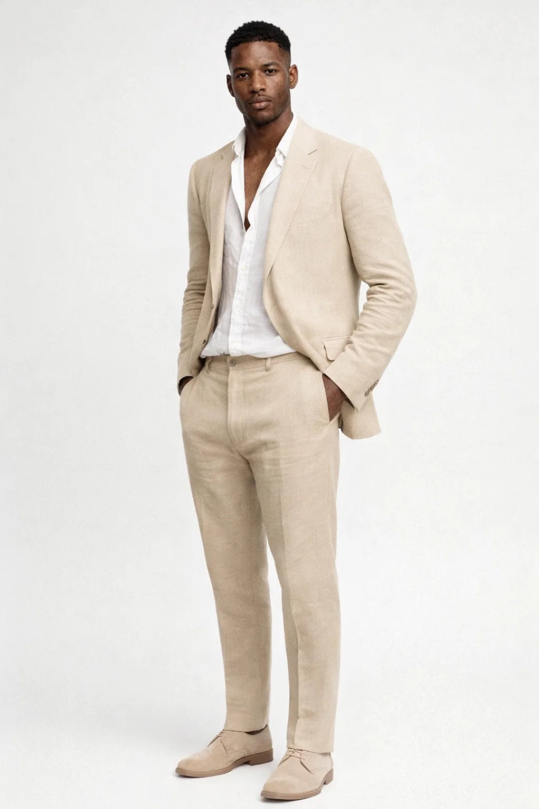 Mens Trouser and Blazer Set Straight Fit Crew Neck – Naldo