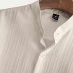 Mens Trouser and Shirt Set Band Collar Crinkle Weave Co-Ord – Sorven