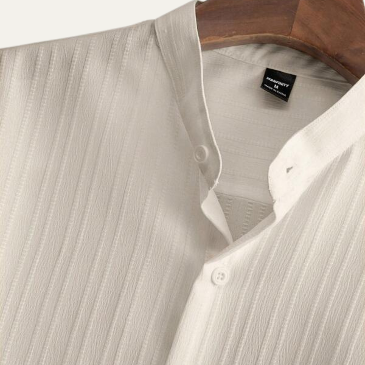 Mens Trouser and Shirt Set Band Collar Crinkle Weave Co-Ord – Sorven