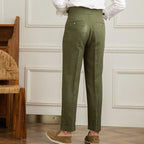 Mens Trouser High-Waisted Pleated Straight-Leg Italian Cut – Dalven