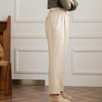 Mens Trouser High-Waisted Pleated Straight-Leg Italian Cut – Dalven
