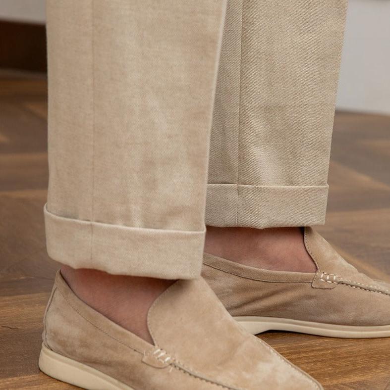 Mens Trouser High-Waisted Pleated Straight-Leg Italian Cut – Dalven