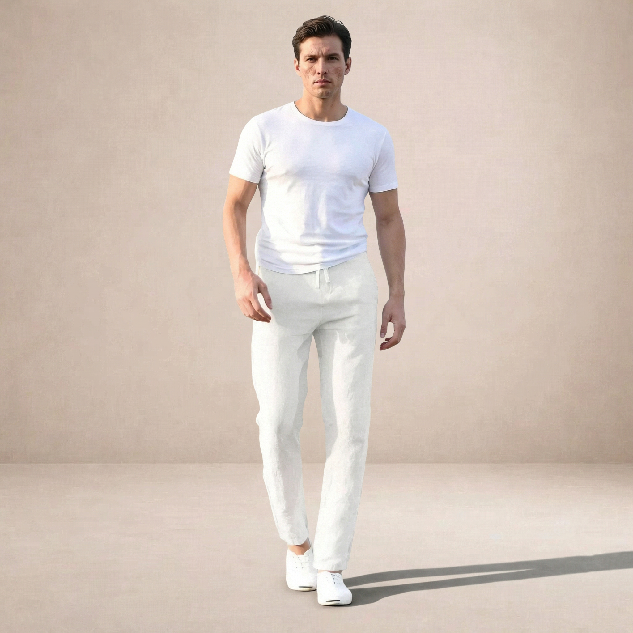 Mens Trouser Linen Regular Fit Elastic Waist – Tormax