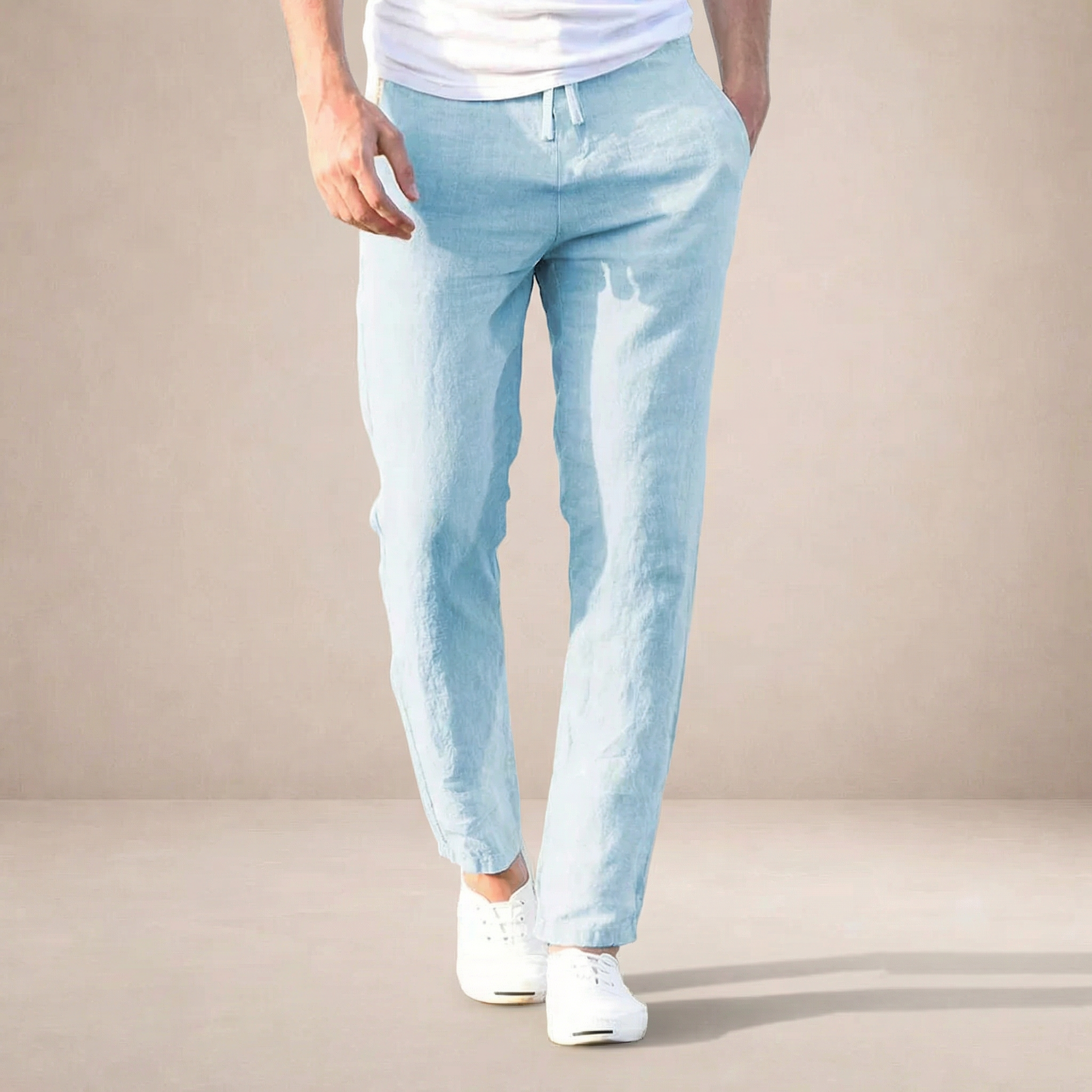 Mens Trouser Linen Regular Fit Elastic Waist – Tormax