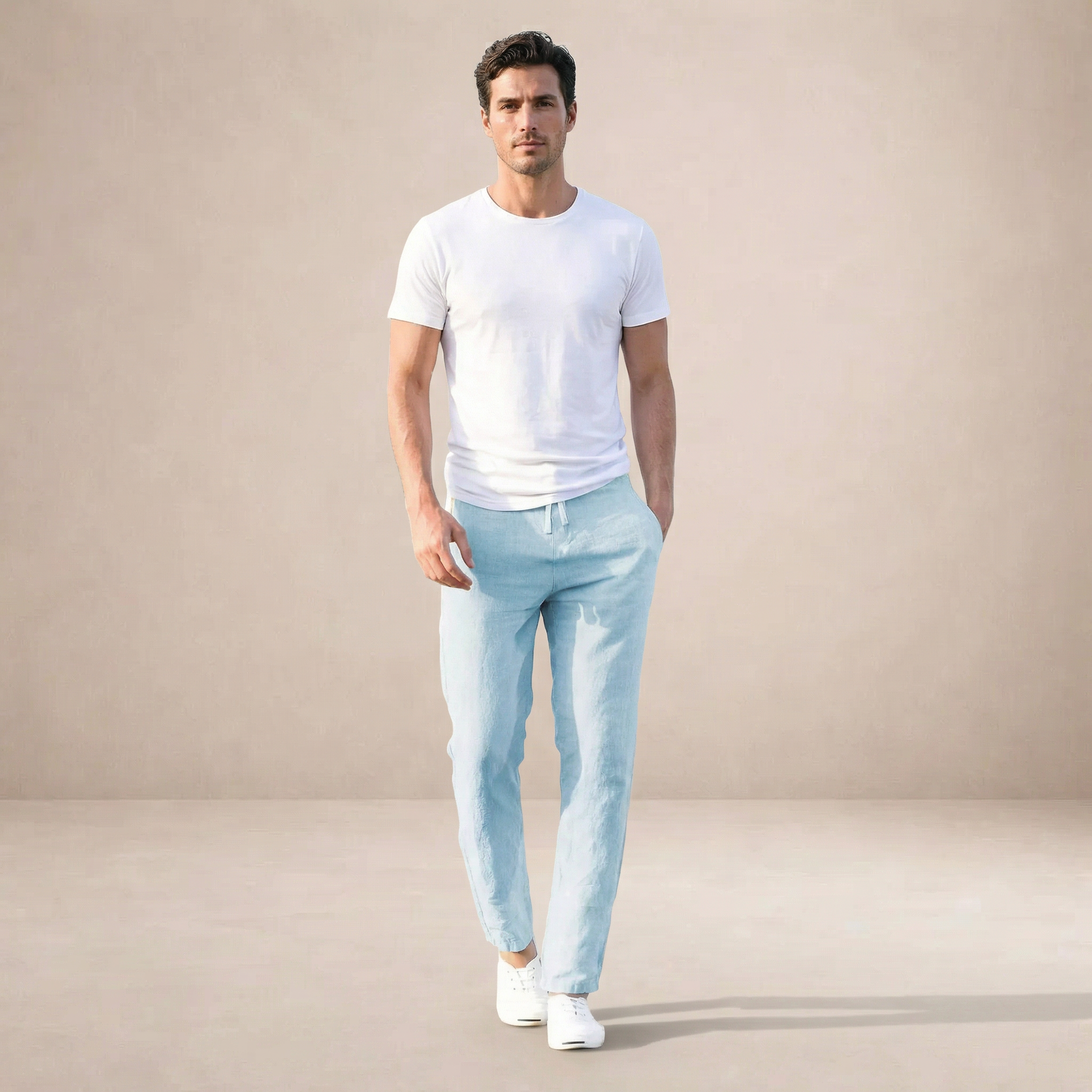 Mens Trouser Linen Regular Fit Elastic Waist – Tormax