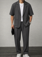 Mens Trouser Short Sleeve Blazer Two-Piece Set – Corvex