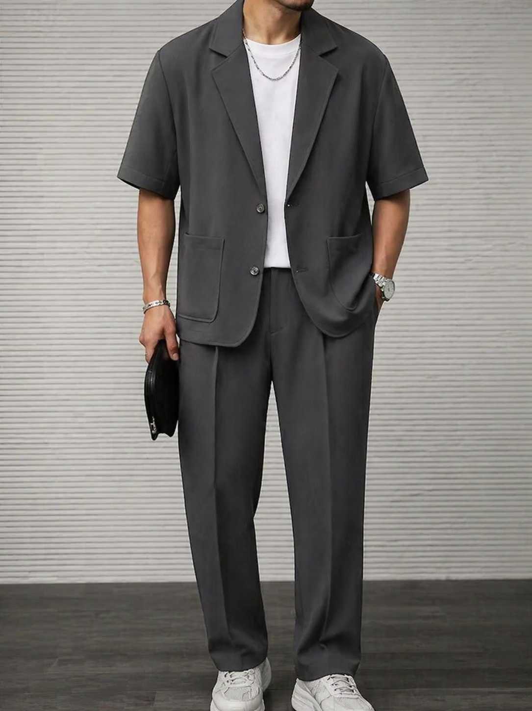 Mens Trouser Short Sleeve Blazer Two-Piece Set – Corvex