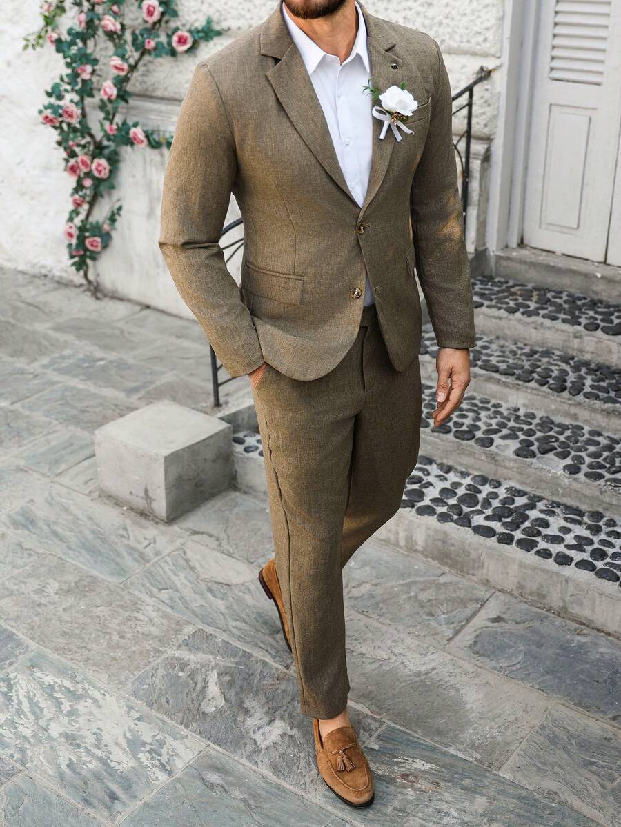 Mens Trouser Suit Shawl Collar Blazer Two-Piece Set – Vandro