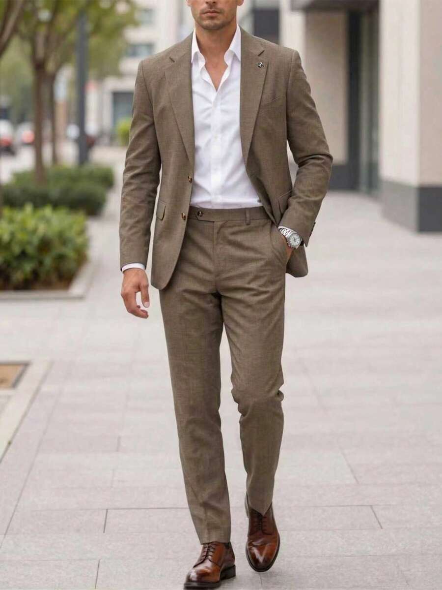 Mens Trouser Suit Shawl Collar Blazer Two-Piece Set – Vandro