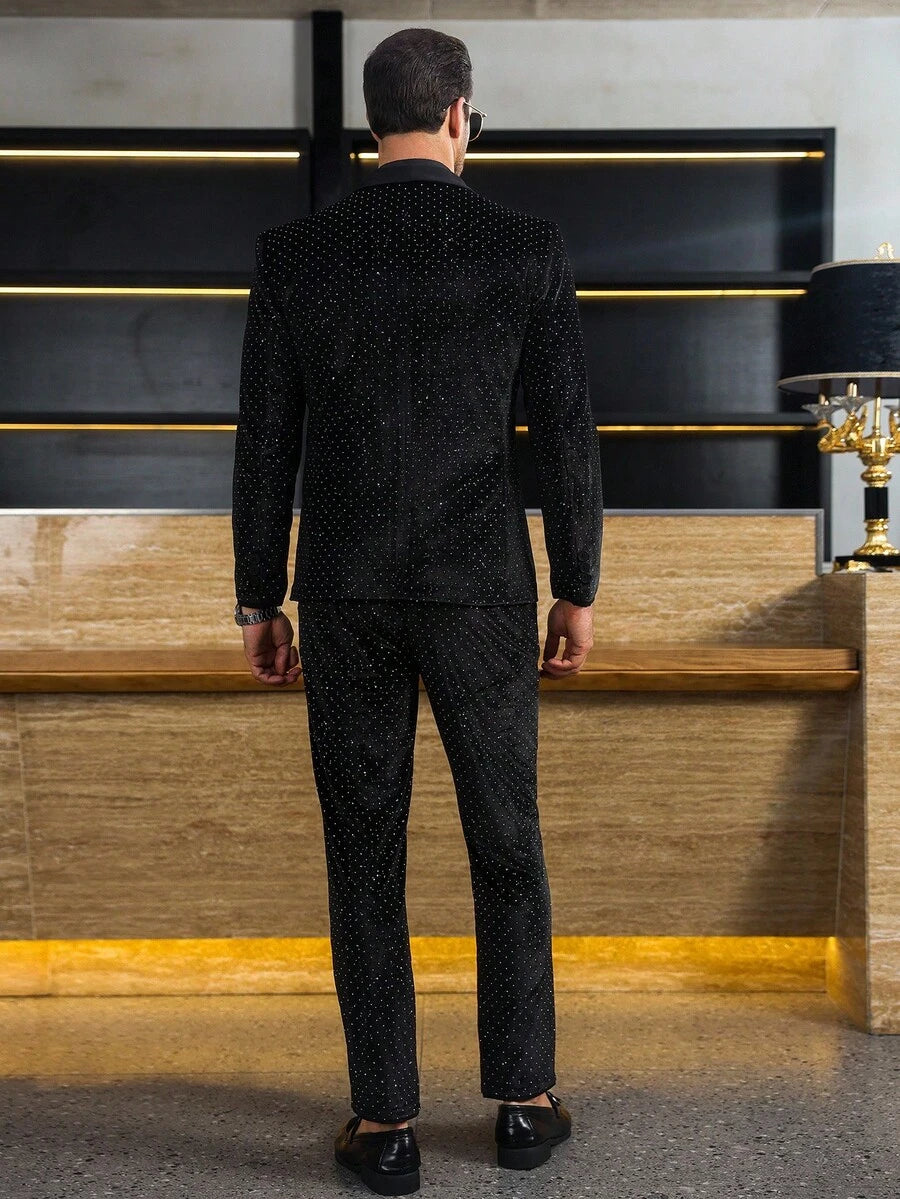 Mens Trouser Suit Shawl Collar Blazer Two-Piece Set – Vandro