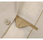 Men's Two-Button Classic Fit Suit Polyester Viscose Blend Tan – Morval