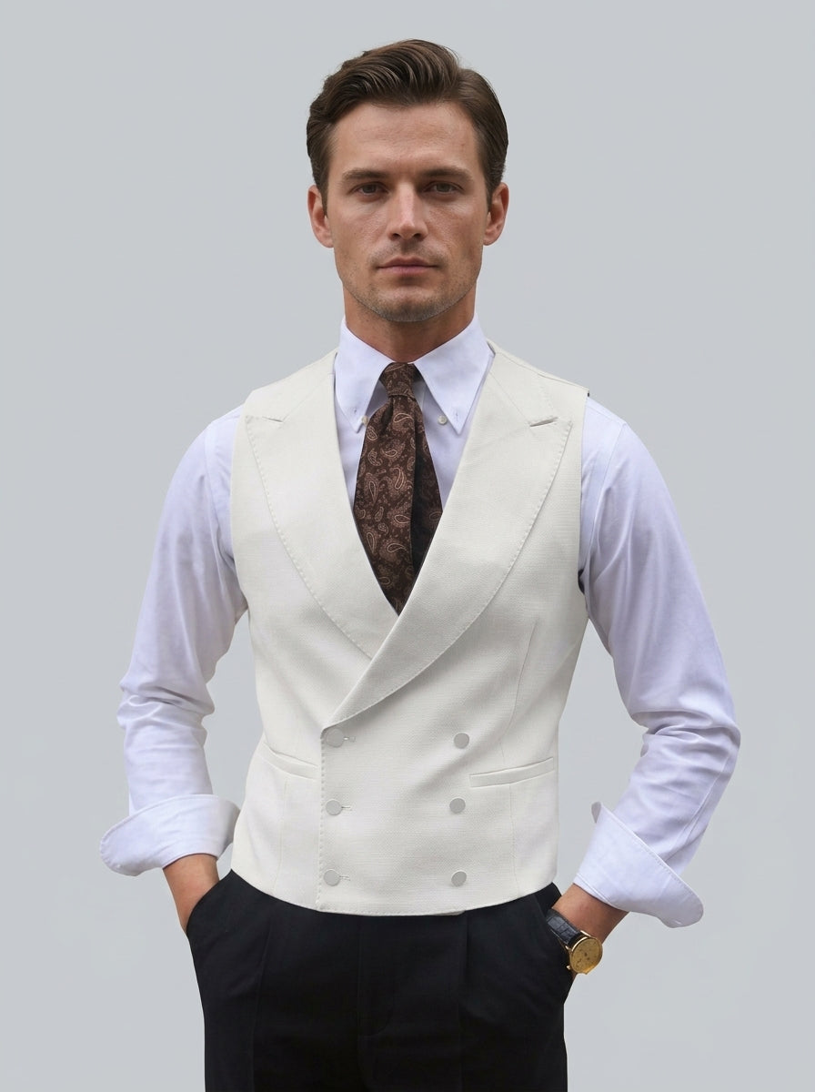 Double-breasted vest — On Model - Upper Body | Generated by Modelize