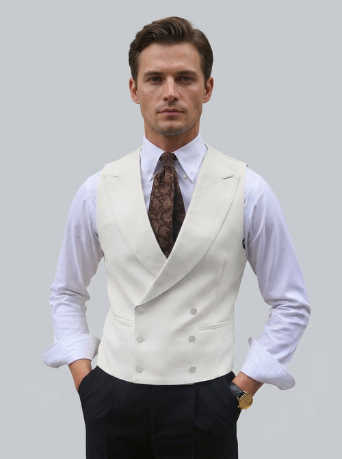 Double-breasted vest — On Model - Upper Body | Generated by Modelize