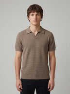 Knit short-sleeve polo — On Model - Upper Body | Generated by Modelize