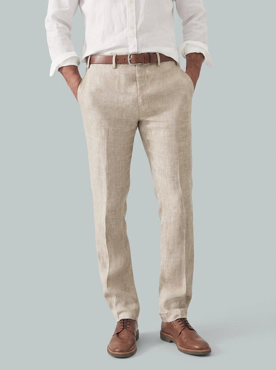 Linen dress pants — On Model - Lower Body | Generated by Modelize