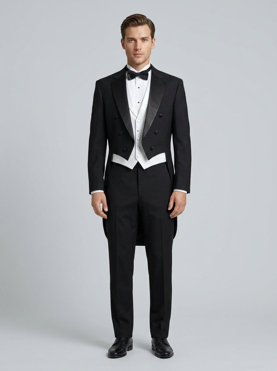 Men's Tuxedo Tailcoat Set — On Model - Neutral | Generated by Modelize