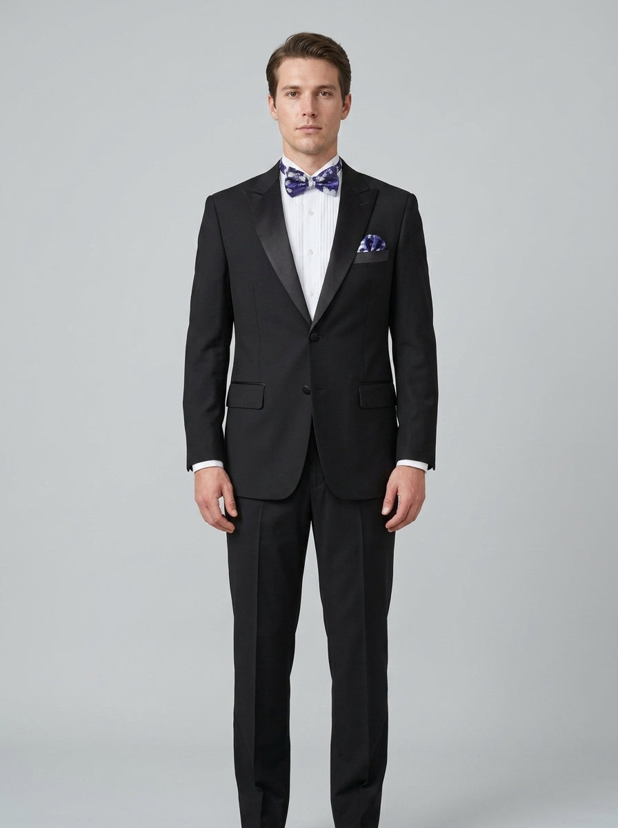 Classic fit pleated tuxedo pants — On Model - Neutral | Generated by Modelize
