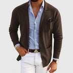Knit Blazer Unstructured Notched Lapel Two-Button – Nesto