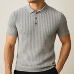 Cotton Polo Textured Knit Tailored Fit – Calvex