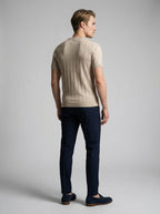 Ribbed Crew Neck Tee Slim Fit Vertical Knit – Waldo