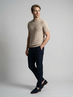 Ribbed Crew Neck Tee Slim Fit Vertical Knit – Waldo