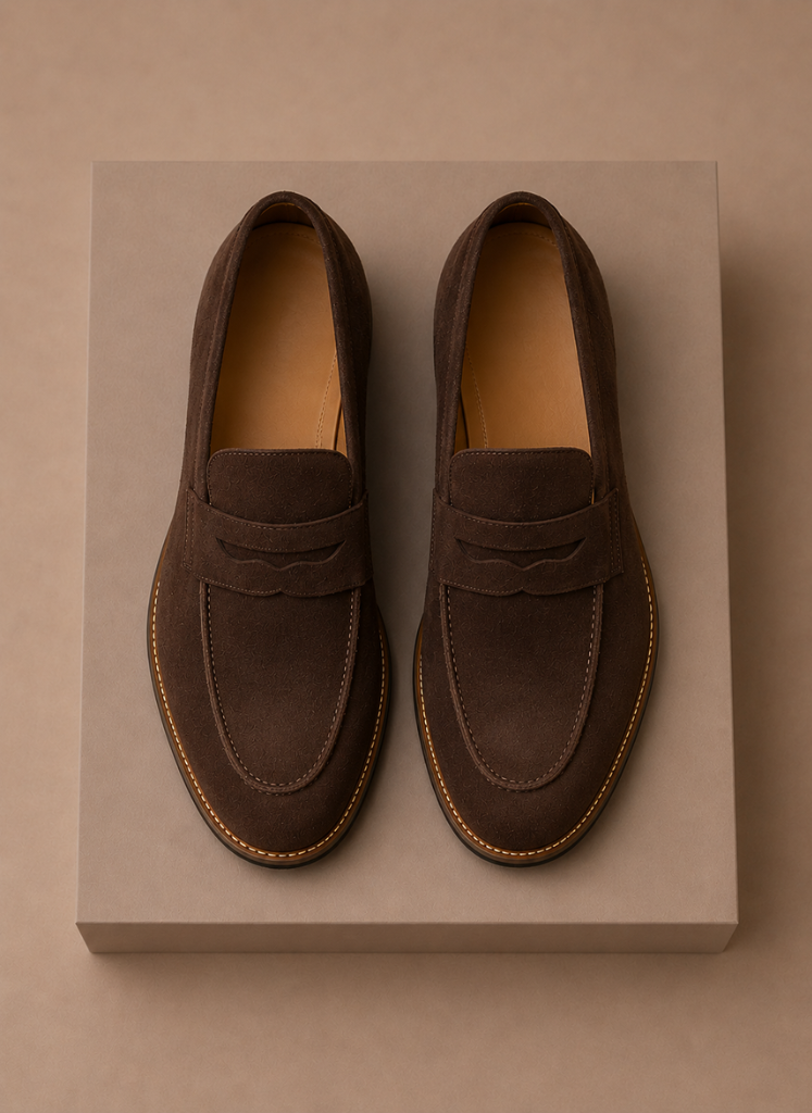 Suede Penny Loafers Smart Casual Slip-On Dress Shoe – Linso