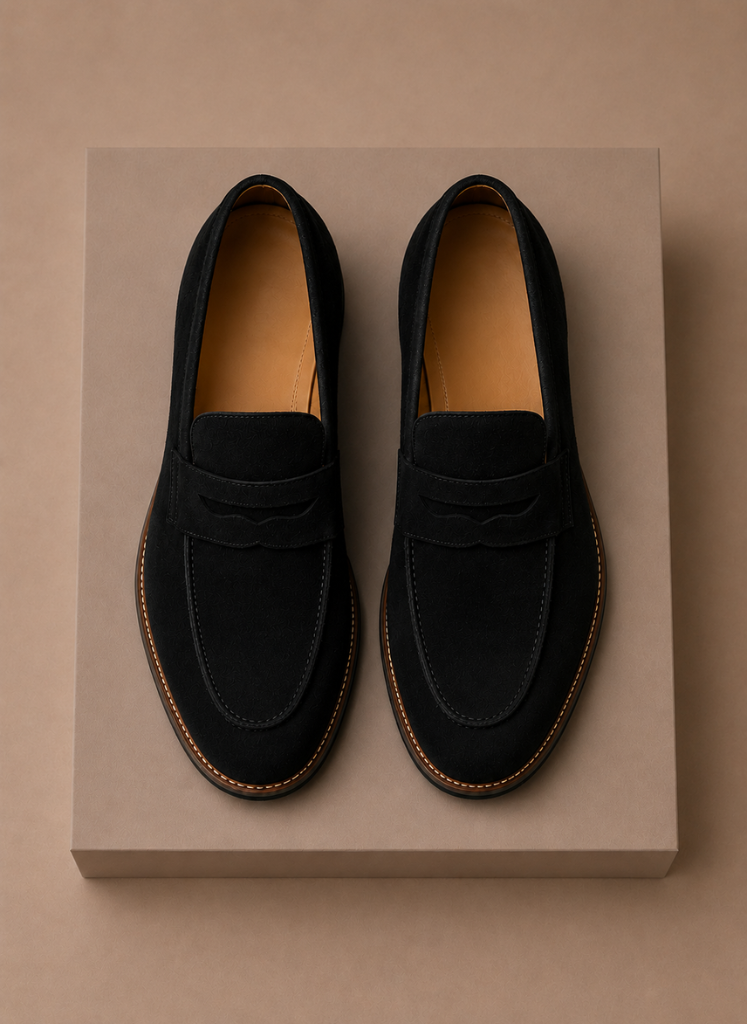 Suede Penny Loafers Smart Casual Slip-On Dress Shoe – Linso